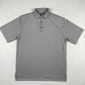 Footjoy Polo Shirt Mens Large Gray Golf Preppy Casual Workwear Vacation Travel‎